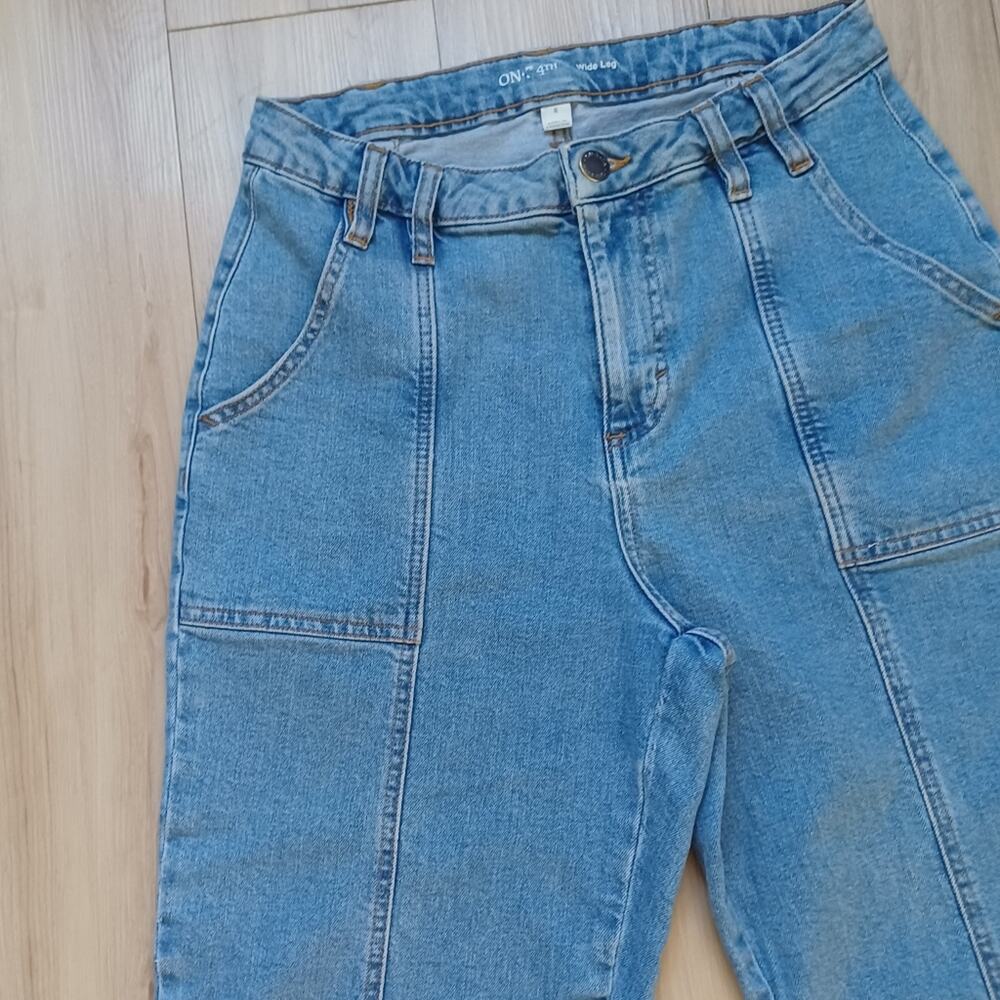 On 34th Macy's Wide Leg Carpenter Jeans Light Wash Blue Size 6 EUC - Picture 5 of 12